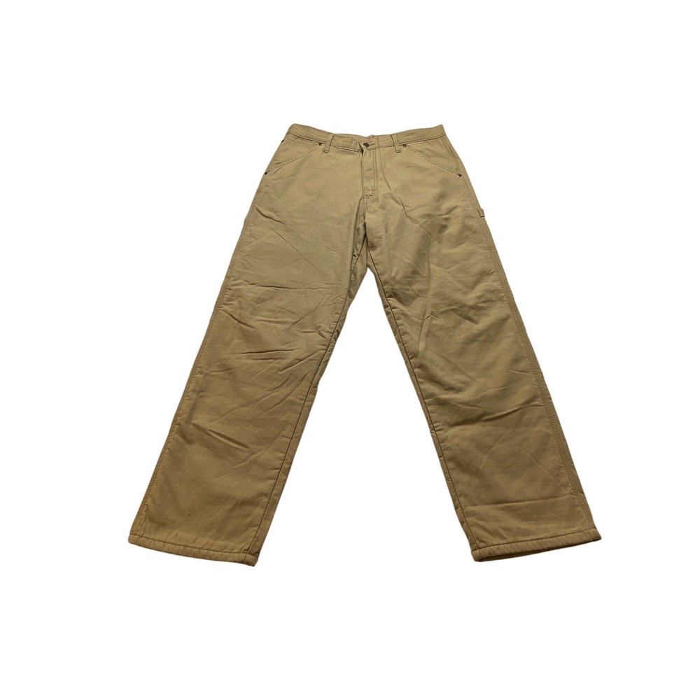 Wrangler Authentic Issue Fleece Lined Carpenter Pants Tan Khaki 94GRTKA 34x34